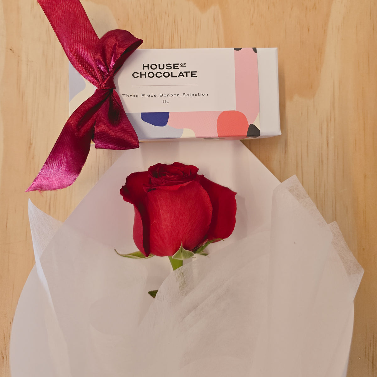 Single Rose & Chocolate